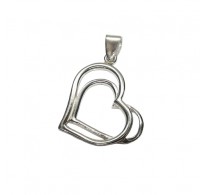 PE001596 Stylish Sterling Silver Pendant Solid 925 Heart